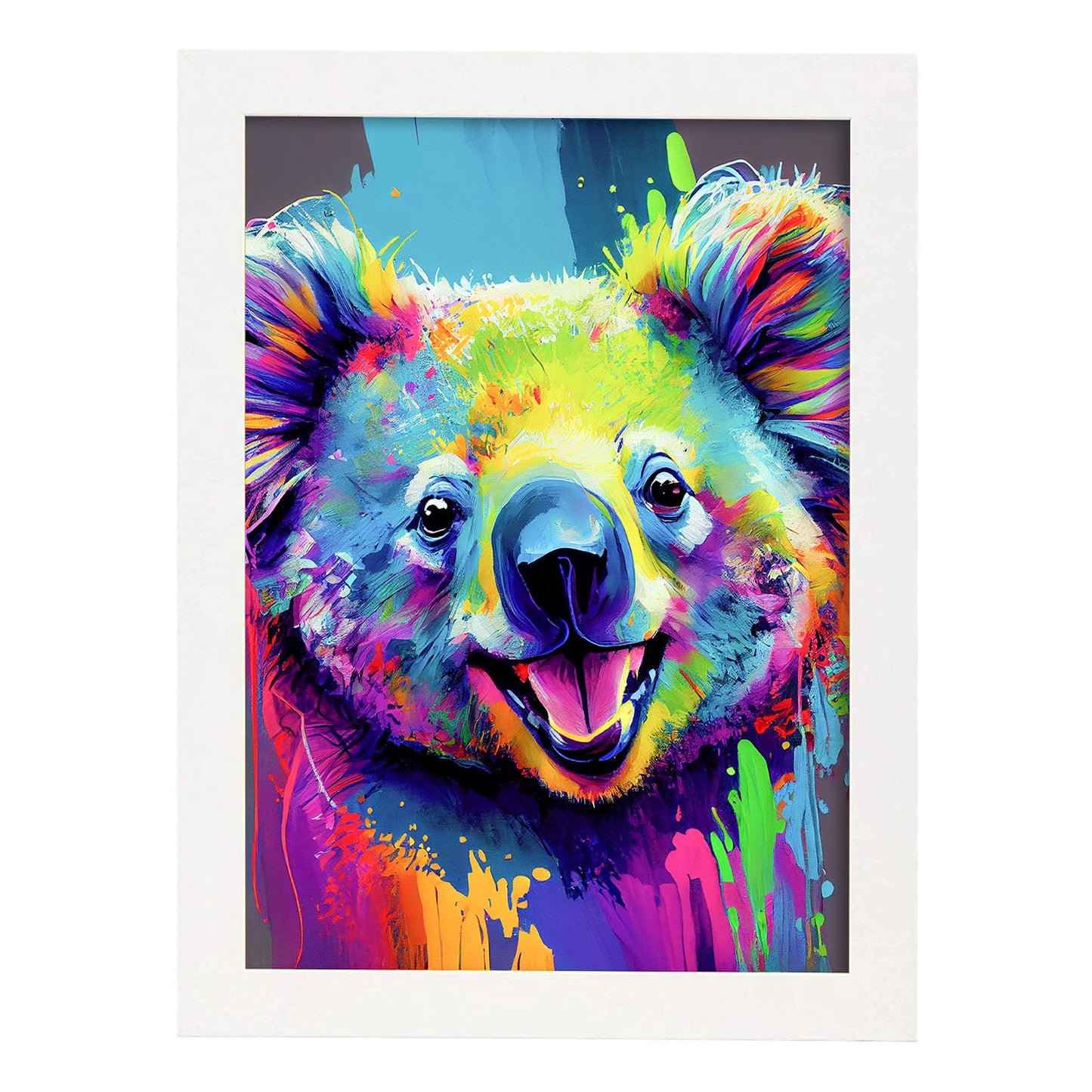 Nacnic Abstract smiling Koala in Lisa Fran Style_3. Aesthetic Wall Art Prints for Bedroom or Living Room Design.