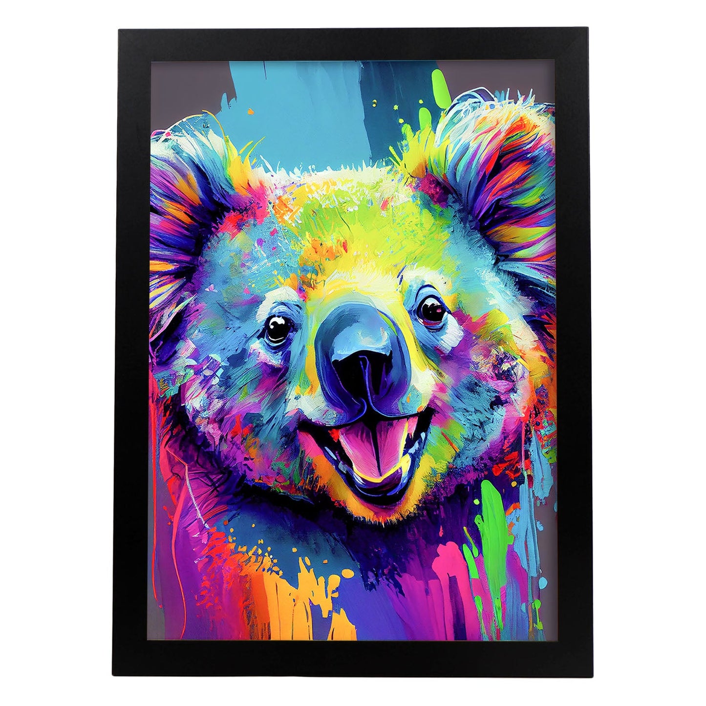 Nacnic Abstract smiling Koala in Lisa Fran Style_3. Aesthetic Wall Art Prints for Bedroom or Living Room Design.