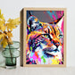 Lámina Nacnic de Lince Sonriente en Estilo Lisa Fran Abstracto
