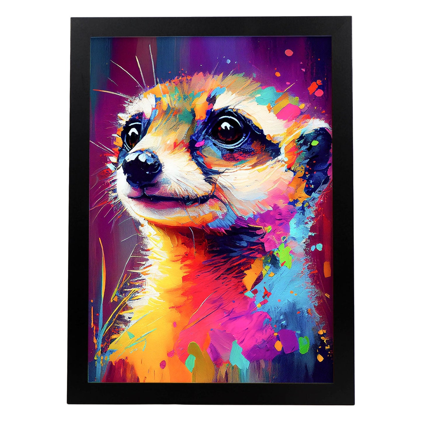 Nacnic Abstract smiling Meerkat in Lisa Fran Style_2. Aesthetic Wall Art Prints for Bedroom or Living Room Design.