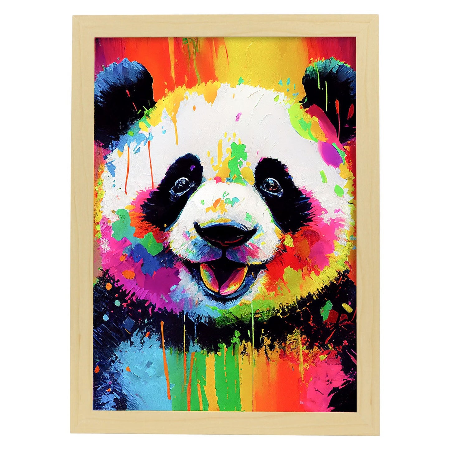 Nacnic Abstract smiling Panda in Lisa Fran Style_1. Aesthetic Wall Art Prints for Bedroom or Living Room Design.