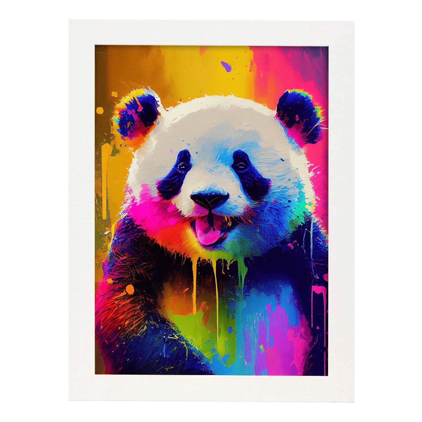 Nacnic Lámina de Panda Sonriente en Estilo Lisa Fran Abstracto_2