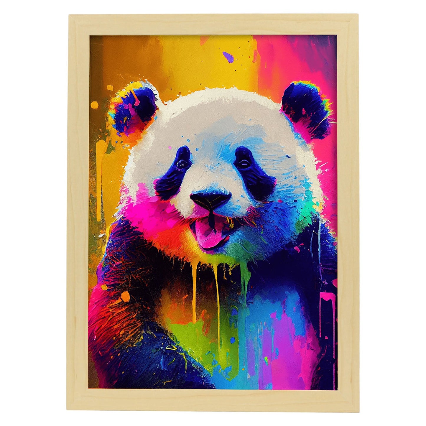 Nacnic Lámina de Panda Sonriente en Estilo Lisa Fran Abstracto_2