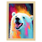 Lámina Nacnic de Oso Polar Sonriente en Estilo Lisa Fran Abstracto