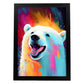 Lámina Nacnic de Oso Polar Sonriente en Estilo Lisa Fran Abstracto