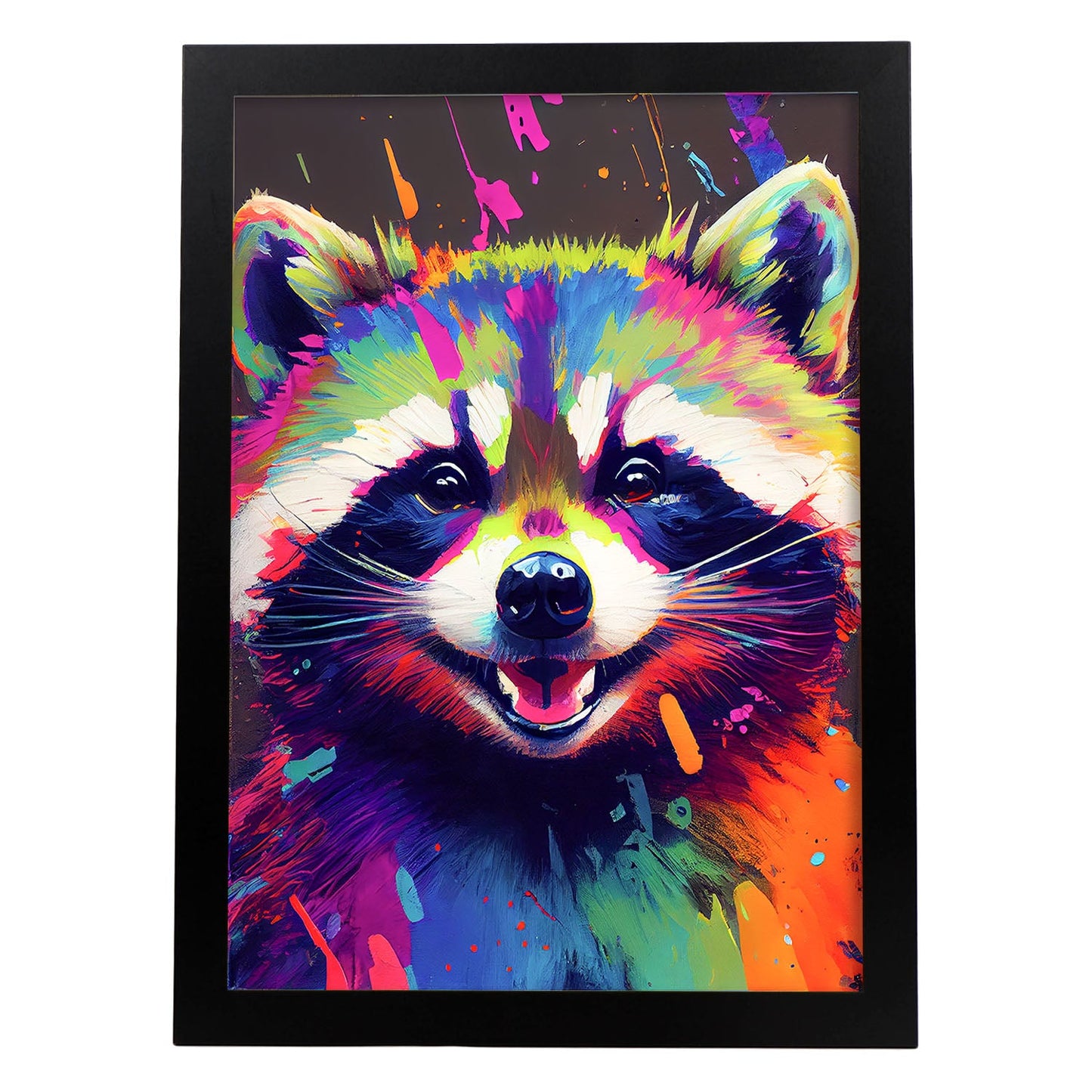 Nacnic Abstract smiling Raccoon in Lisa Fran Style. Aesthetic Wall Art Prints for Bedroom or Living Room Design.