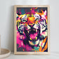 Lámina Abstracta de Tigre Sonriente en Estilo Lisa Fran Nacnic