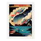 Nacnic Abstract Surreal Ukiyo 10. estampados de arte estético de pared para el diseño de dormitorio o sala de estar.-Artwork-Nacnic-A4-Marco Blanco-Nacnic Estudio SL