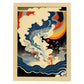 Nacnic Abstract Surreal Ukiyo 24. estampados de arte estético de pared para el diseño de dormitorio o sala de estar.-Artwork-Nacnic-A4-Marco Madera clara-Nacnic Estudio SL