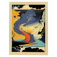 Nacnic Abstract Surreal Ukiyo 25. estampados de arte estético de pared para el diseño de dormitorio o sala de estar.-Artwork-Nacnic-A4-Marco Madera clara-Nacnic Estudio SL