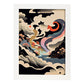 Nacnic Abstract Surreal Ukiyo 28. estampados de arte estético de pared para el diseño de dormitorio o sala de estar.-Artwork-Nacnic-A4-Marco Blanco-Nacnic Estudio SL