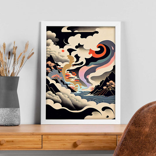 Nacnic Abstract Surreal Ukiyo 28. estampados de arte estético de pared para el diseño de dormitorio o sala de estar.-Artwork-Nacnic-Nacnic Estudio SL