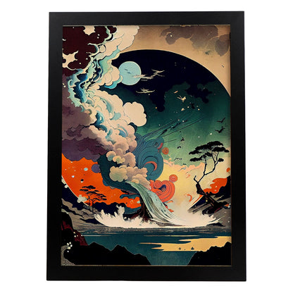 Nacnic Abstract Surreal Ukiyo 2. estampados de arte estético de pared para el diseño de dormitorio o sala de estar.-Artwork-Nacnic-A4-Sin marco-Nacnic Estudio SL