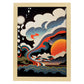 Nacnic Abstract Surreal Ukiyo 4. estampados de arte estético de pared para el diseño de dormitorio o sala de estar.-Artwork-Nacnic-A4-Marco Madera clara-Nacnic Estudio SL