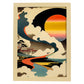 Nacnic Abstract Surreal Ukiyo 7. estampados de arte estético de pared para el diseño de dormitorio o sala de estar.-Artwork-Nacnic-A4-Marco Madera clara-Nacnic Estudio SL