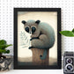 Nacnic abstracto dormido Fluffy Lemur Precisionism Style. Estampados de arte de pared estético para el diseño de dormitorio o sala de estar.-Artwork-Nacnic-Nacnic Estudio SL