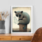 Nacnic abstracto dormido Fluffy Lemur Precisionism Style. Estampados de arte de pared estético para el diseño de dormitorio o sala de estar.-Artwork-Nacnic-Nacnic Estudio SL