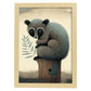 Nacnic abstracto dormido Fluffy Lemur Precisionism Style. Estampados de arte de pared estético para el diseño de dormitorio o sala de estar.-Artwork-Nacnic-A4-Marco Madera clara-Nacnic Estudio SL