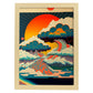 Nacnic altamente detallado geométrico psicodélico ukiyo 1. estampados de arte estético de pared para el diseño de dormitorio o sala de estar.-Artwork-Nacnic-A4-Marco Madera clara-Nacnic Estudio SL