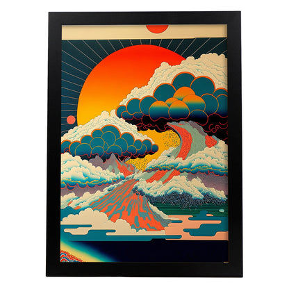 Nacnic altamente detallado geométrico psicodélico ukiyo 1. estampados de arte estético de pared para el diseño de dormitorio o sala de estar.-Artwork-Nacnic-A4-Sin marco-Nacnic Estudio SL