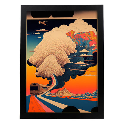 Nacnic altamente detallado geométrico psicodélico ukiyo 3. estampados de arte estético de pared para el diseño de dormitorio o sala de estar.-Artwork-Nacnic-A4-Sin marco-Nacnic Estudio SL