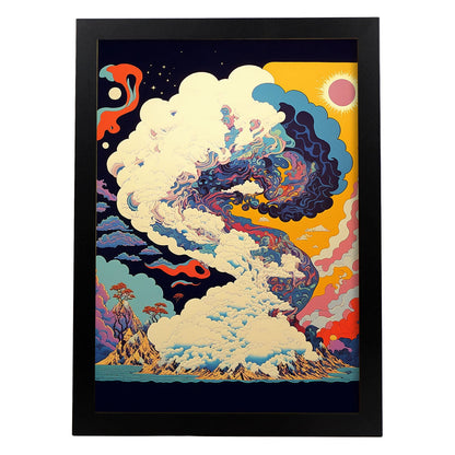 Nacnic altamente detallado geométrico psicodélico ukiyo 4. estampados de arte de pared estético para el diseño de dormitorio o sala de estar.-Artwork-Nacnic-A4-Sin marco-Nacnic Estudio SL
