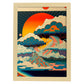 Nacnic altamente detallado geométrico psicodélico ukiyo 5. estampados de arte estético de pared para el diseño de dormitorio o sala de estar.-Artwork-Nacnic-A4-Marco Madera clara-Nacnic Estudio SL