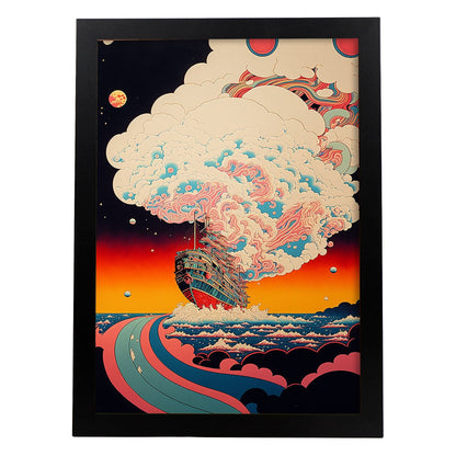 Nacnic altamente detallado geométrico psicodélico ukiyo 6. estampados de arte estético de pared para el diseño de dormitorio o sala de estar.-Artwork-Nacnic-A4-Sin marco-Nacnic Estudio SL