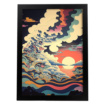 Nacnic altamente detallado geométrico psicodélico ukiyo 8. estampados de arte estético de pared para el diseño de dormitorio o sala de estar.-Artwork-Nacnic-A4-Sin marco-Nacnic Estudio SL