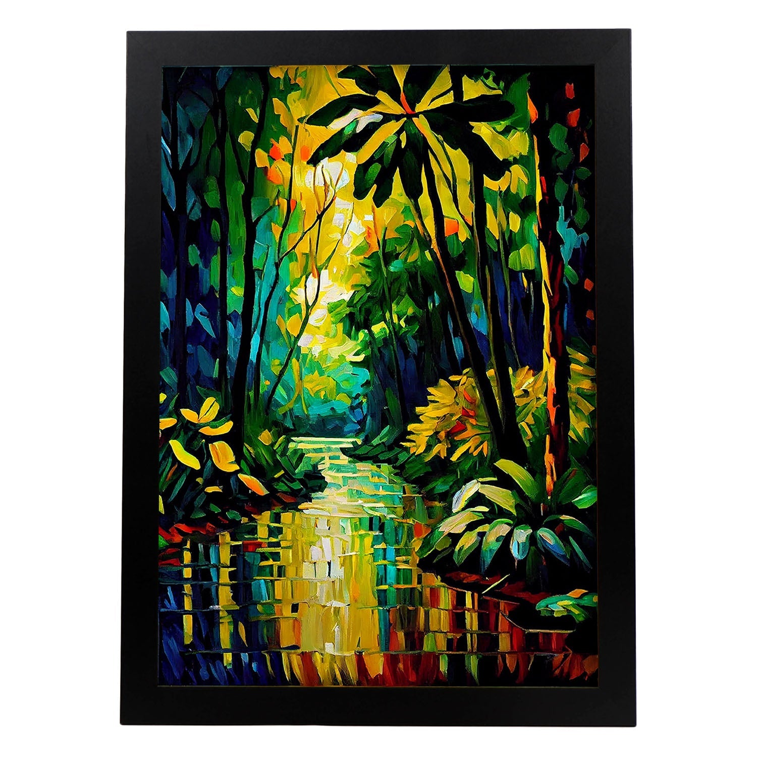 Nacnic Amazon Rainforest Amazonas Brasil Pintura al óleo. Estampados de arte de pared estético para el diseño de dormitorio o sala de estar.-Artwork-Nacnic-A4-Sin marco-Nacnic Estudio SL