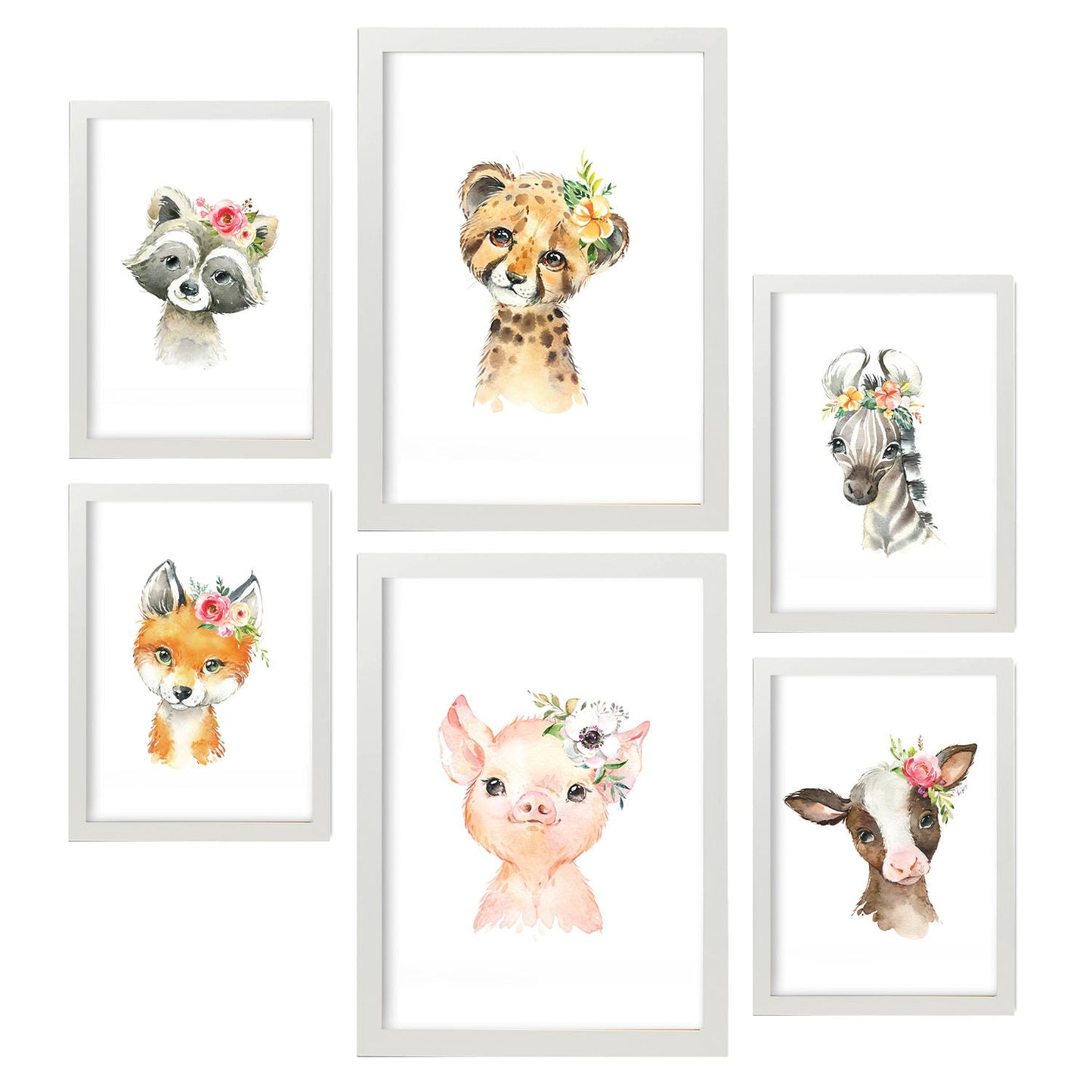 Nacnic animales flores. Aesthetic Wall Art Prints for Bedroom or Living Room Design.