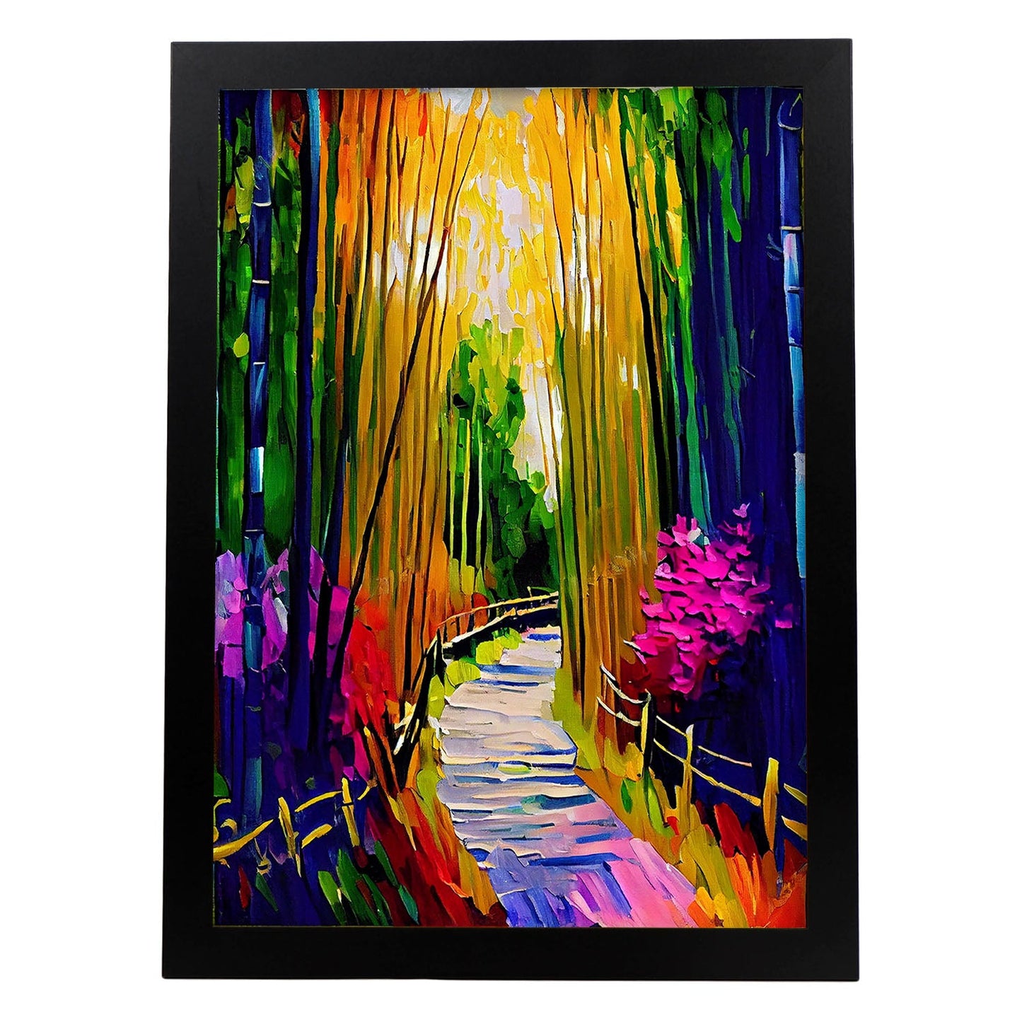 Nacnic arashiyama bambú bosque kyoto Japón pintura al óleo br. Estampados de arte de pared estético para el diseño de dormitorio o sala de estar.-Artwork-Nacnic-A4-Sin marco-Nacnic Estudio SL