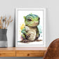 Nacnic baby iguana schatling sobre fondo blanco sonriendo nosotros. Estampados de arte de pared estético para el diseño de dormitorio o sala de estar.-Artwork-Nacnic-Nacnic Estudio SL