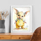Nacnic Baby Joey sobre fondo blanco sonriendo con un poco de H. Estampados de arte de pared estético para el diseño de dormitorio o sala de estar.-Artwork-Nacnic-Nacnic Estudio SL