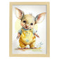 Nacnic Baby Joey sobre fondo blanco sonriendo con un poco de H. Estampados de arte de pared estético para el diseño de dormitorio o sala de estar.-Artwork-Nacnic-A4-Marco Madera clara-Nacnic Estudio SL