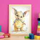Nacnic Baby Joey sobre fondo blanco sonriendo con un poco de H. Estampados de arte de pared estético para el diseño de dormitorio o sala de estar.-Artwork-Nacnic-Nacnic Estudio SL