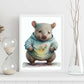 Nacnic baby wombat Joeys sobre fondo blanco sonriendo. Estampados de arte de pared estético para el diseño de dormitorio o sala de estar.-Artwork-Nacnic-Nacnic Estudio SL