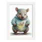 Nacnic baby wombat Joeys sobre fondo blanco sonriendo. Estampados de arte de pared estético para el diseño de dormitorio o sala de estar.-Artwork-Nacnic-A4-Marco Blanco-Nacnic Estudio SL