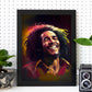 Nacnic Bob Marley sonriendo a la figura dinámica de estilo Pixar dibujando. Estampados de arte de pared estético para el diseño de dormitorio o sala de estar.-Artwork-Nacnic-Nacnic Estudio SL