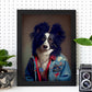 Nacnic Border Collie vestido con tela humana. Estampados de arte de pared estético para el diseño de dormitorio o sala de estar.-Artwork-Nacnic-Nacnic Estudio SL