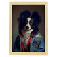 Nacnic Border Collie vestido con tela humana. Estampados de arte de pared estético para el diseño de dormitorio o sala de estar.-Artwork-Nacnic-A4-Marco Madera clara-Nacnic Estudio SL