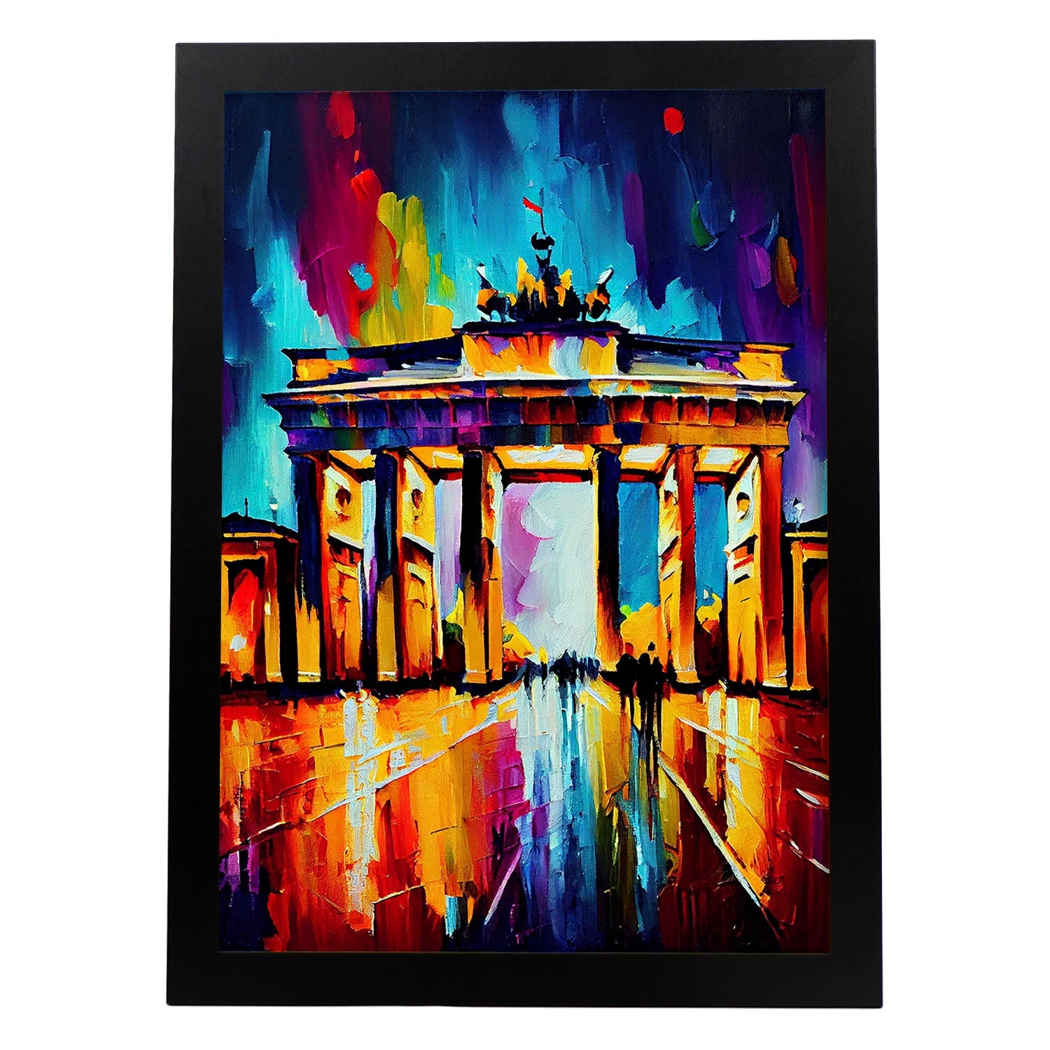 Nacnic Brandenburg Gate Berlin Alemania Pintura al óleo del pincel s. Estampados de arte de pared estético para el diseño de dormitorio o sala de estar.-Artwork-Nacnic-A4-Sin marco-Nacnic Estudio SL