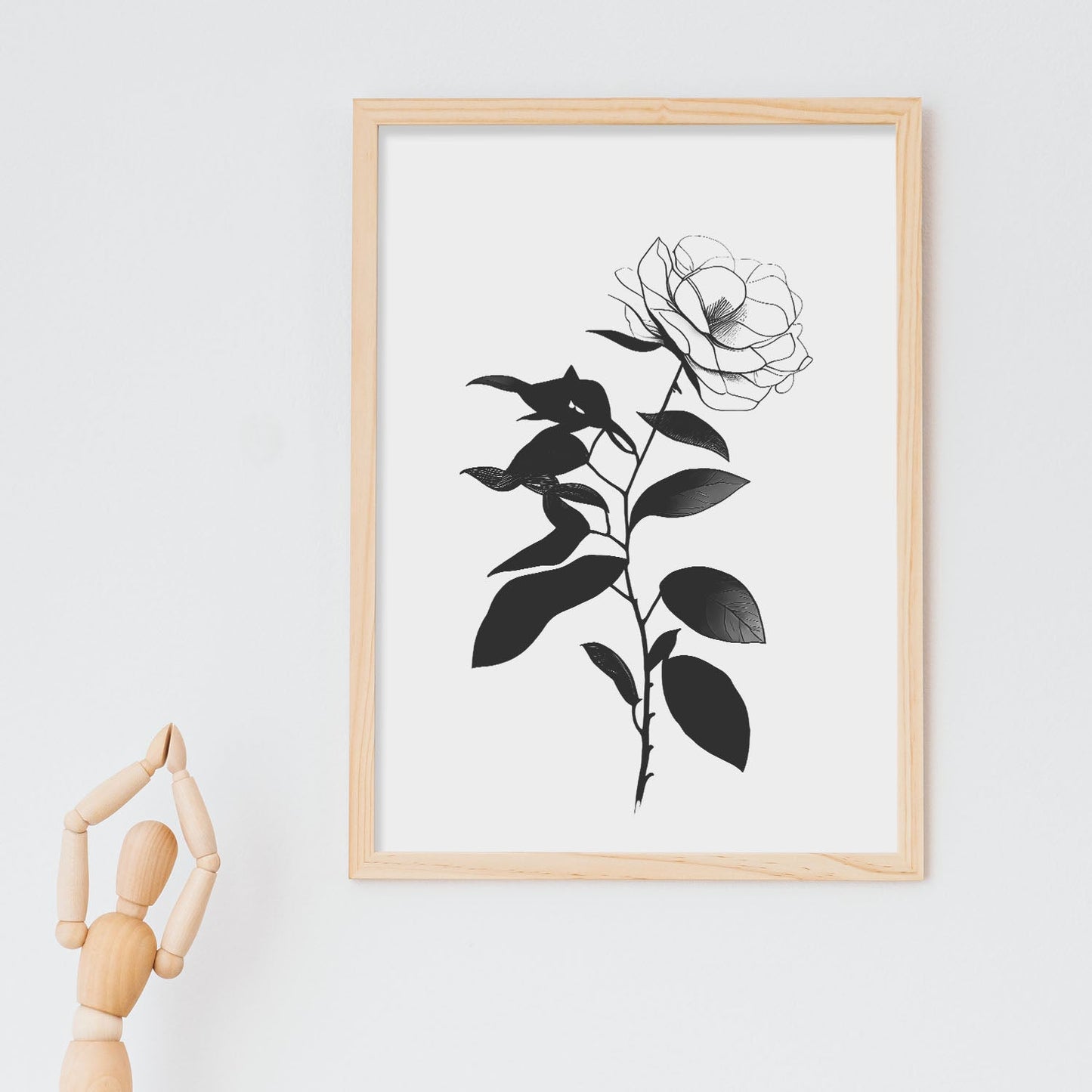 Nacnic Camellia Minimalist Line Art_2. Aesthetic Wall Art Prints for Bedroom or Living Room Design.