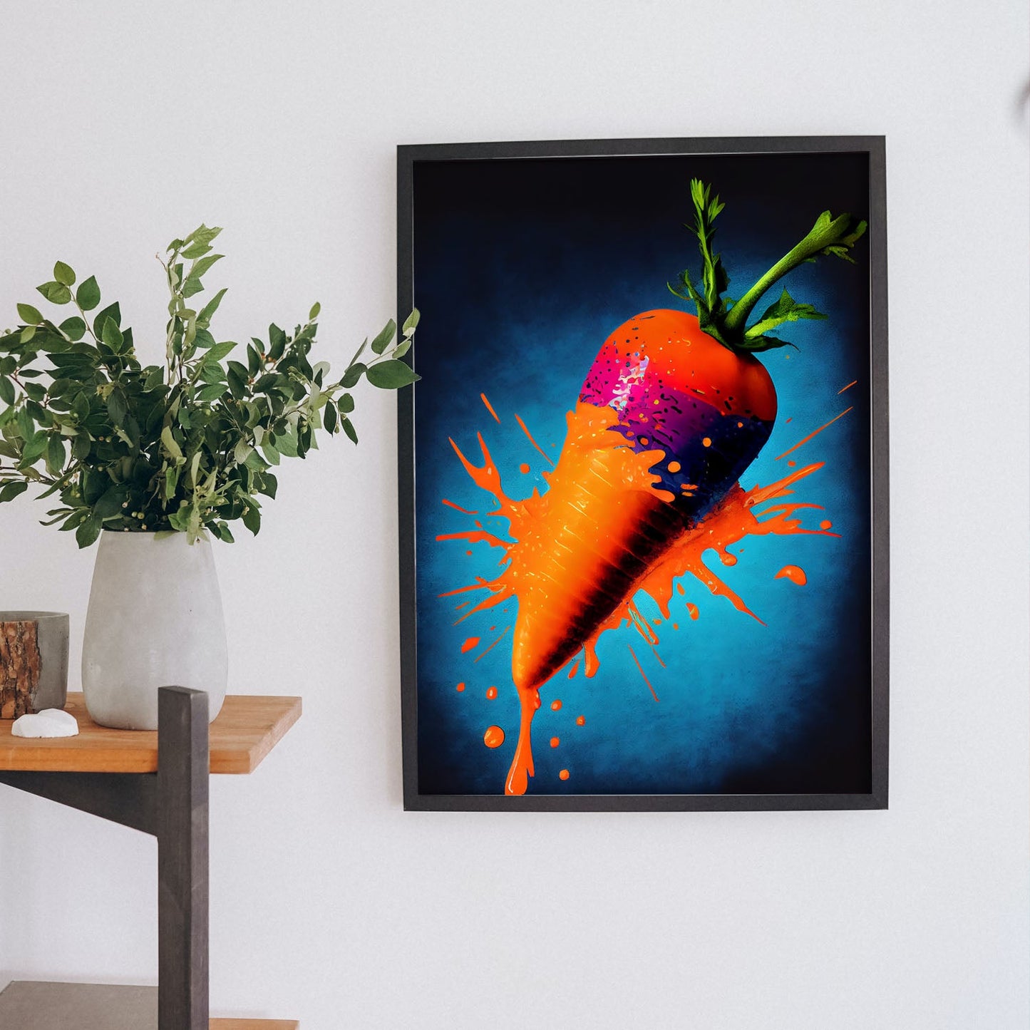 Nacnic Carrot Pop Art. Aesthetic Wall Art Prints for Bedroom or Living Room Design.