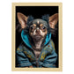Nacnic Chihuahua se vistió con ropa humana. Estampados de arte de pared estético para el diseño de dormitorio o sala de estar.-Artwork-Nacnic-A4-Marco Madera clara-Nacnic Estudio SL