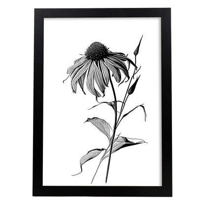 Lámina Minimalista de Nacnic con Arte de Líneas de Coneflower