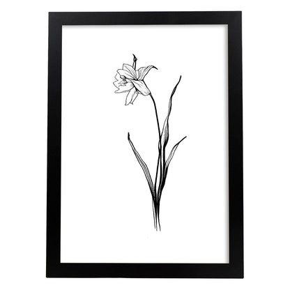 Lámina Nacnic Daffodil Arte Minimalista Lineal