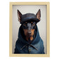 Nacnic Doberman Pinscher disfrazado de humano. Estampados de arte de pared estético para el diseño de dormitorio o sala de estar.-Artwork-Nacnic-A4-Marco Madera clara-Nacnic Estudio SL