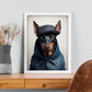 Nacnic Doberman Pinscher disfrazado de humano. Estampados de arte de pared estético para el diseño de dormitorio o sala de estar.-Artwork-Nacnic-Nacnic Estudio SL