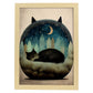 Nacnic Dreing Dreing Fluffy Cat Precisionism Style Whim. Estampados de arte de pared estético para el diseño de dormitorio o sala de estar.-Artwork-Nacnic-A4-Marco Madera clara-Nacnic Estudio SL